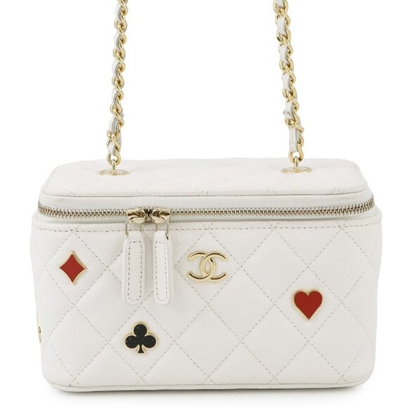 CHANEL Vanity ChainShoulder Bag Calfskin White - Picture 16 of 16